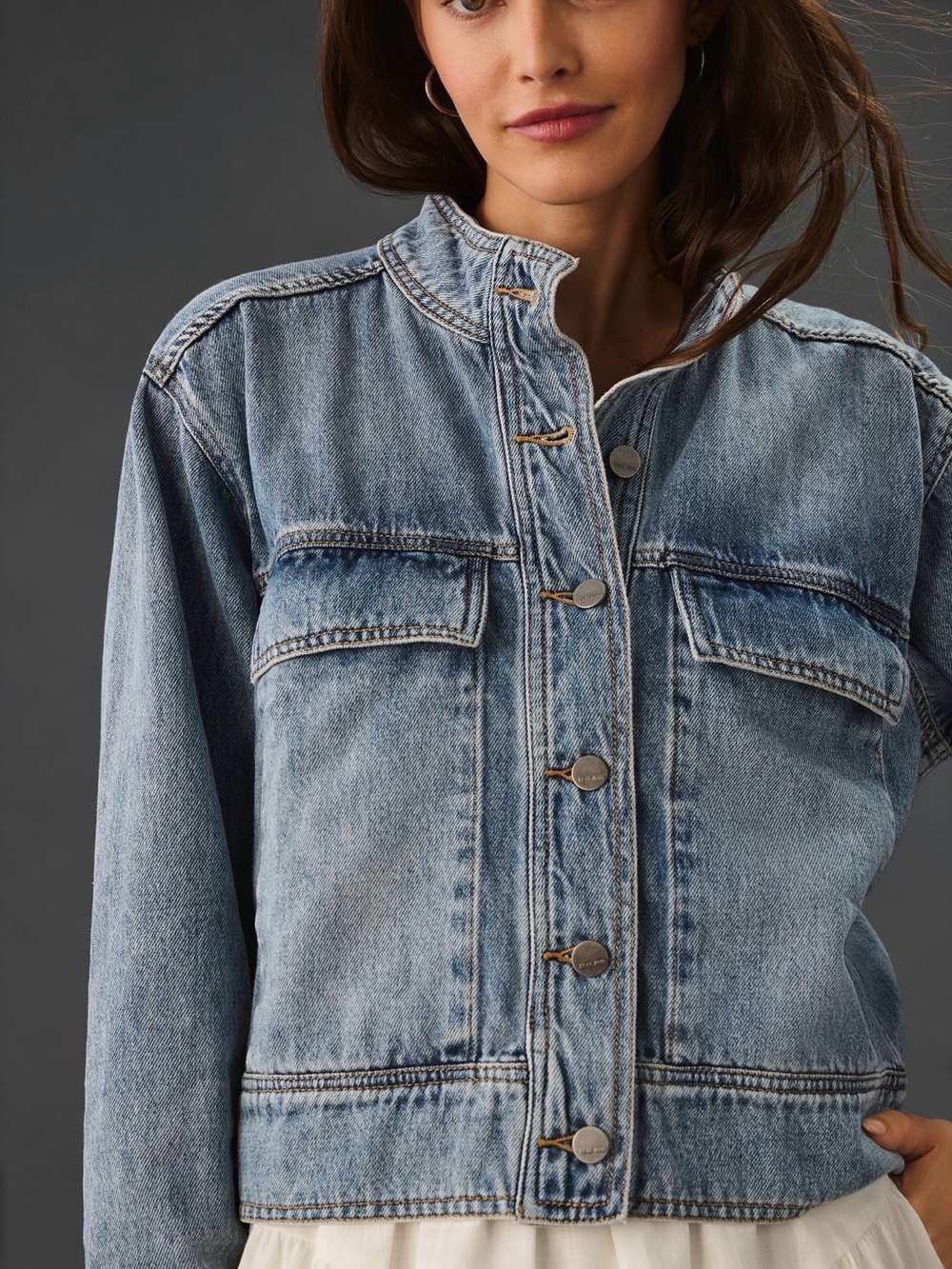 Anthropologie Dear John Blue Washed Denim Jacket